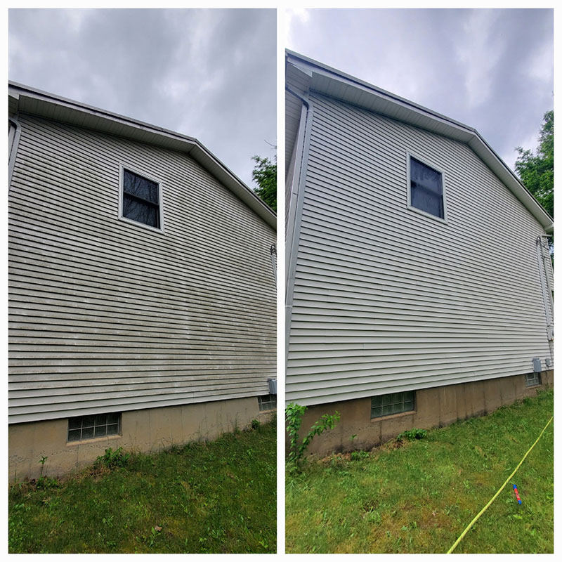 Professional House Washing Before and After